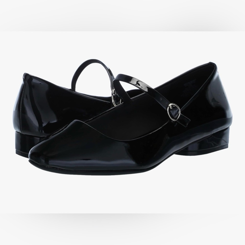 Anne Klein Flex Black Patent Mary Jane Flats 9.5